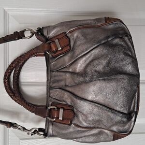 Banana Republic Metallic & Brown Leather Purse